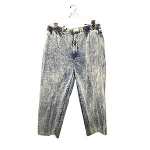 Vintage 80s Acid Wash Baggy Taper Jeans Mens 36 USA Retro Streetwear Hip Hop 90s